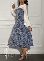 كورساج مشد جينز ازرق منقوش