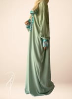 شرشف صلاة باتيك سستة اخضر الطرحة مثبتة .