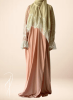 شرشف مرد لف وردي باستيل دانتيل طرحة بيج منفصلة