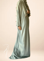 شرشف صلاة سحاب ازرق قطن ستان كروشيه يدوي