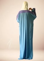 شرشف صلاة لف طرحة منفصلة ازرق