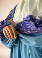 شرشف صلاة لف طرحة منفصلة ازرق