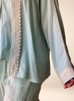 بيجامة تفني قطن دانتيل 3 قطع