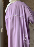 شرشف صلاة سحاب موف كروشيه يدوي و الطرحة منفصلة .