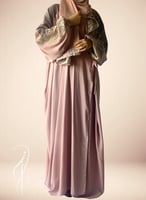 شرشف صلاة باتيك لف مفتوح موف و دستي بنك وردي