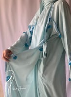 شرشف صلاة لف ازرق مزين بالكروشبه الفاخر