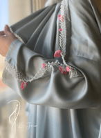 شرشف صلاة سحاب ازرق قطن ستان كروشيه يدوي