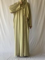 شرشف صلاة لف فستقي اخضر فاتح كروشيه يدوي