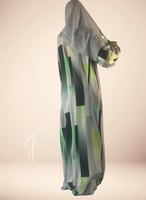 شرشف صلاة بمرد رمادي واخضر لف و الطرحة مثبتة