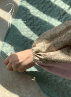 شرشف صلاة باتيك لف طرحة منفصلة وردي واخضر