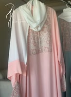 شرشف صلاة باتيك سستة وردي طرحة منفصلة