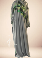 شرشف صلاة بمرد رمادي واخضر لف و الطرحة مثبتة