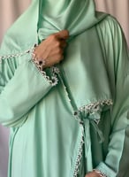 شرشف صلاة لف تفني اخضر بالكروشبه و الورد الاويا ال...