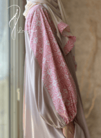 شرشف صلاة لف طرحة منفصلة وردي