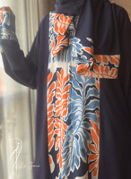 شرشف صلاة سحاب طرحة منفصلة ازرق