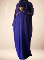 شرشف صلاة سحاب أزرق كحلي كروشيه يدوي أحمر