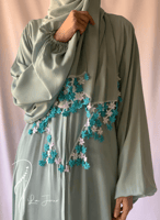 شرشف صلاة سستة أزرق فاتح كروشيه يدوي واويا طرحة من...