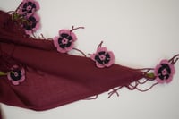 طرحة بكروشيه اويا تركي ورد وردي