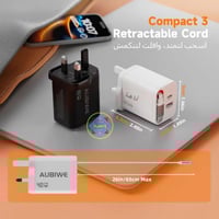 شاحن جداري سريع 40 واط بتقنية GaN ثلاثي