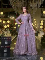 فستان سهرة 7195 بخيوط الموف مرصع، يسرق كل الأنظار