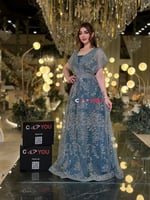 فستان سهرة 4219 تألقي كأميرة بلمسات بحرٍ ملكية وتص...