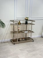 عربية تقديم ضيافة 3 دور شمباني سطح زجاج بني - بتصم...