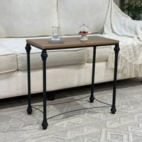 طاولة خدمة سطح خشب بني