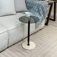 طاولة خدمة سطح زجاج قاعدة رخام