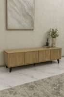 طاولة بلازما خشب بيج 4 أبواب مقاس 160 سم - بتصميم...