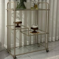 عربية تقديم 3 دور حديد شمباني سطح زجاج شفاف