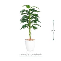 شجر نخل 1 فرع حوض بلاستيك مقاس 155 سم لون أبيض