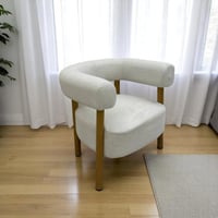 كرسي بوكلية مفرد قماش أبيض