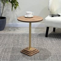 طاولة خدمة دائري مفرد سطح خشب