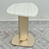 طاولة خدمة سطح بديل الرخام ترافنتينو ملمس ناعم قاع...