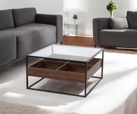 طاولة ضيافه مقسم خشب سطح زجاج