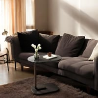 طاولة خدمة خشب سطح أسود مع قاعدة اسود