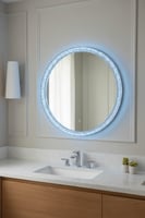 مرآة دائرية بإضاءة LED محيطية - مقاس 60.60