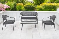 طقم كنب لون رمادي4 اشخاص