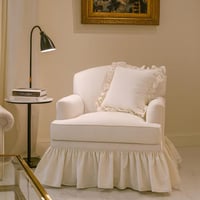 كرسي استرخاء - بتصميم ملكي فاخر بالون الأبيض