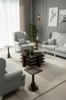 طقم طاولات معاصر كلاسك مع 6 خدمات بــ لونين مميزه