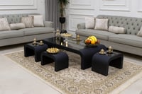 طقم طاولات ارضي 5قطع لون الأسود