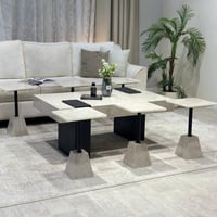 طقم طاولة ضيافة كنب مع 6 طاولات خدمة بديل رخام