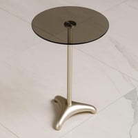 طاولة خدمة شمباني سطح زجاج بني شفاف - بتصميم أنيق...