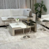 طقم طاولات ضيافة مع 6 طاولات خدمة - بتصميم فاخر وأ...