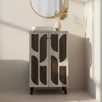 دولاب أحذية ماليزي خشب رمادي 2 أبواب بتصميم فاخر