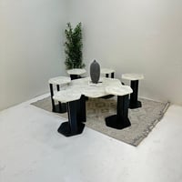 طقم طاولات 7قطع سطح بديل الرخام ملمس ناعم قاعده خش...