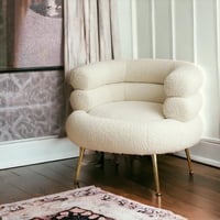 كرسي بوكلية أبيض ارجل ذهبي - متعدد الألوان#عروض شه...