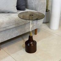 طاولة خدمة قزاز بعمود شفاف وقاعدة رخام (nr)