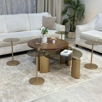 طقم طاولتين متداخلة مع 4 خدمة - بتصميم أنيق وعملي