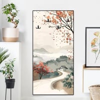 لوحة ديكور مع علاقة عبايات طباعة كانفس مقاس 150*75...